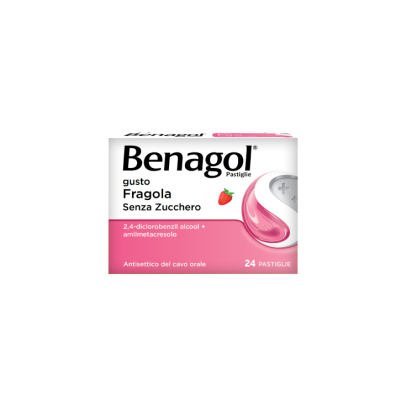 BENAGOL*24 pastiglie 0,6 mg + 1,2 mg fragola senza zucchero BENAGOL*24 pastiglie 0,6 mg + 1,2 mg fragola senza zucchero