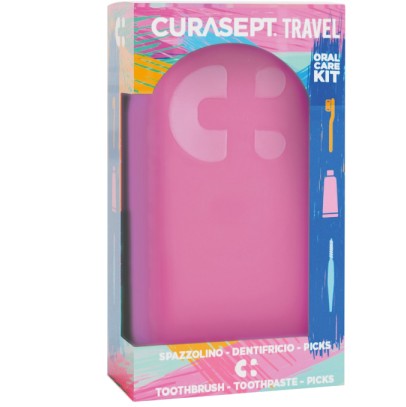 CURASEPT TRAVEL FUXIA 1 SPAZZOLINO + 1 DENTIFRICIO 20 ML + 3PICKS CURASEPT TRAVEL FUXIA 1 SPAZZOLINO + 1 DENTIFRICIO 20 ML + 3PICKS