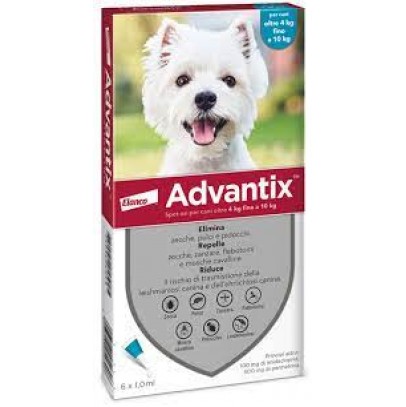 ADVANTIX SPOT ON*soluz 6 pipette 1 ml 100 mg + 500 mg cani da 4 a 10 kg