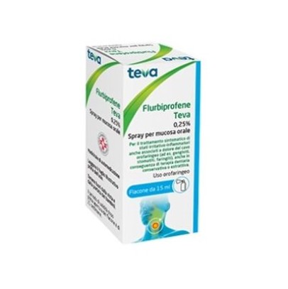 FLURBIPROFENE (TEVA)*spray mucosa orale 15 ml 0,25%