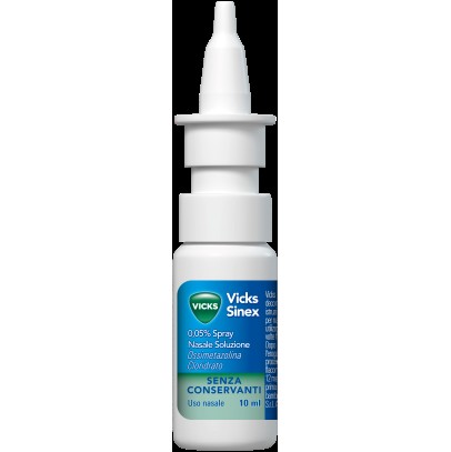 VICKS SINEX*spray nasale 10 ml 0,5 mg/ml senza conservanti VICKS SINEX*spray nasale 10 ml 0,5 mg/ml senza conservanti