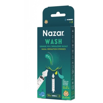 NAZAR WASH SIRINGA IRRIGAZIONE NASALE 2 PEZZI
