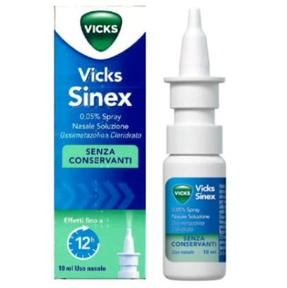 VICKS SINEX*spray nasale 10 ml 0,5 mg/ml senza conservanti VICKS SINEX*spray nasale 10 ml 0,5 mg/ml senza conservanti