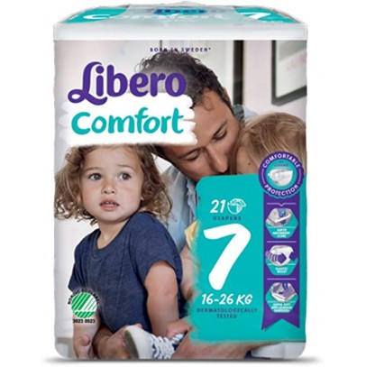 LIBERO COMFORT 7 PANNOLINO PER BAMBINO 16-26 KG 21 PEZZI