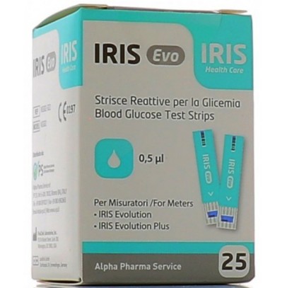 STRISCE MISURAZIONE GLICEMIA IRIS EVO 25 PEZZI