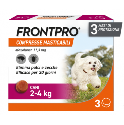 FRONTPRO*3 cpr mast 11,3 mg per cani da 2 a 4 kg