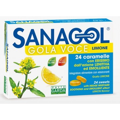 SANAGOL GOLA VOCE SENZA ZUCCHERO LIMONE 24 CARAMELLE