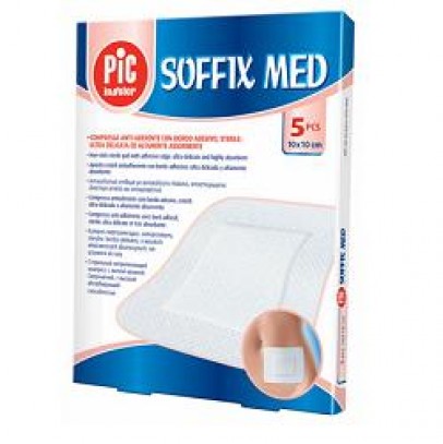 CEROTTO PIC SOFFIX MED IN TNT CON TAMPONE CENTRALE ASSORBENTE STERILE MONOUSO 5X7CM ANTIBATTERICO 1 PEZZO