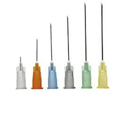 AGO IPODERMICO STERILE PIC CONO LUER LOCK GAUGE 25 0,50 MM LUNGHEZZA 16 MM CODICE COLORE ARANCIO IN BLISTER SINGOLO 100PEZZI