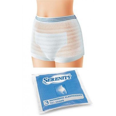 MUTANDINA ELASTICA RETTANGOLARE A RETE SERENITY XL 3 PEZZI