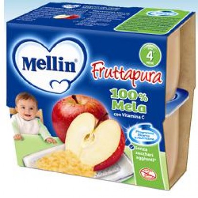 MELLIN FRUTTA PURA MELA 100 G 4 PEZZI