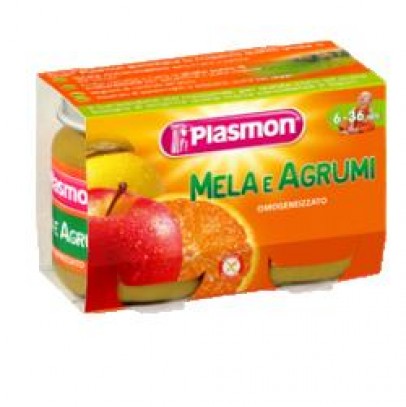 PLASMON OMOGENEIZZATO MELA AGRUMI 2 X 104 G