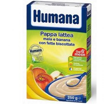 HUMANA PAPPA LATTEA MELA BANANA CON FETTE BISCOTTATE 250G