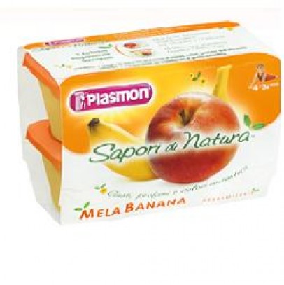 PLASMON SAPORI DI NATURA OMOGENEIZZATO MELA E BANANA 100 G X4 PEZZI