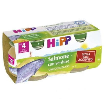 HIPP OMO SALMONE VERDURE 2X80G