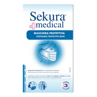 SEKURA MASCHERINA IGIENICA PROTETTIVA 3 PEZZI