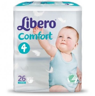 LIBERO COMFORT 4 PANNOLINO PER BAMBINO 7-11 26 PEZZI