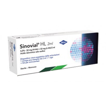 SIRINGA INTRA-ARTICOLARE SINOVIAL HL 3,2% ACIDO IALURONICO H-HA 32 MG ACIDO IALURONICO L-HA 32 MG 1 SIRINGA PRERIEMPITA2 ML + KIT B.BRAUN