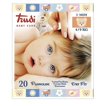 TRUDI BABY CARE PANNOLINI DRY FIT MIDI 4/9 KG 20 PEZZI