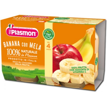 PLASMON OMOGENEIZZATO BANANA/MELA 2 X 104 G