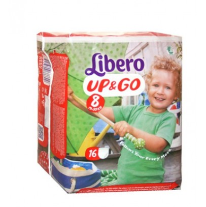 LIBERO UP&GO PANNOLINO PER BAMBINO TAGLIA 8 19-30 KG 16 PEZZI