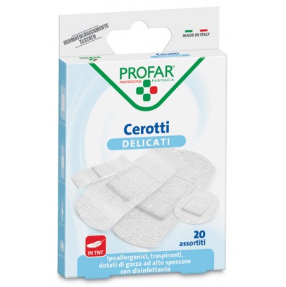 CEROTTO TESSUTO NON TESSUTO DELICATO ASSORTITI 20 PEZZI PROFAR