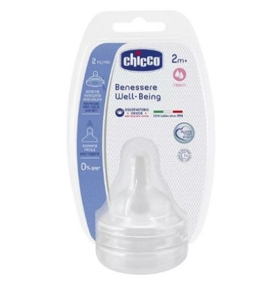 CHICCO TETTARELLA WELL BEING 2 MESI+ MEDIUM SILICONE 2 PEZZI