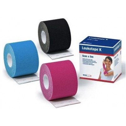 BENDA ADESIVA LEUKOTAPE K PER TAPING FISIOTERAPICO LARGHEZZA5 CM LUNGHEZZA 5 M COLORE AZZURRO IN ROTOLO