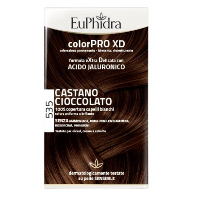 EUPHIDRA COLORPRO XD 535 CASTANO CIOCCOLATO GEL COLORANTE CAPELLI IN FLACONE + ATTIVANTE + BALSAMO + GUANTI