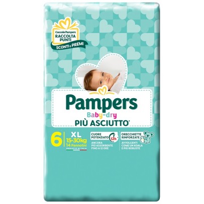 PAMPERS BABY DRY DWCT XL 14 PEZZI