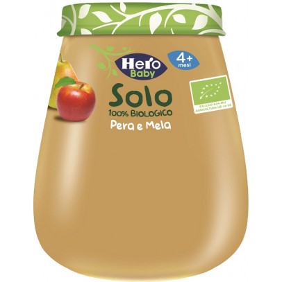 HERO SOLO OMOGENEIZZATO PERA MELA 100% BIO 120 G