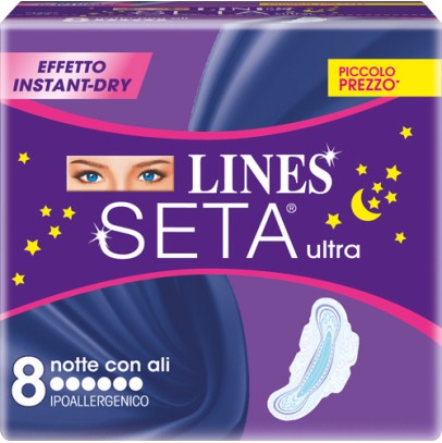 LINES SETA ULTRA ASSORBENTI DA NOTTE 8 PEZZI LINES SETA ULTRA ASSORBENTI DA NOTTE 8 PEZZI