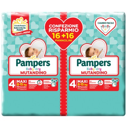 PAMPERS BABY DRY PANNOLINO A MUTANDINA DUO DWCT MAXI 32 PEZZI