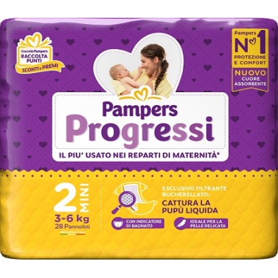 PAMPERS PROGRESSI MINI PANNOLINO 2 3-6KG 30 PEZZI