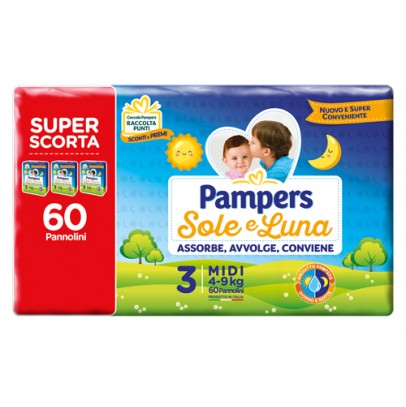 PAMPERS SOLE&LUNA TRIO MIDI 60 PEZZI