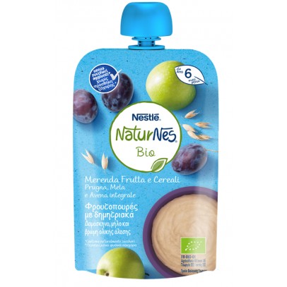 NESTLE' NATURNES BIO MERENDA FRUTTA E CEREALI PRUGNA/MELA/AVENA INTEGRALE 110 G