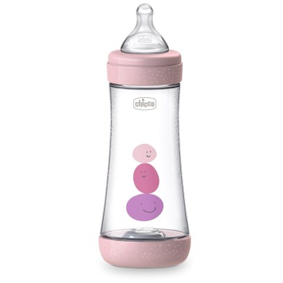 CHICCO BIBERON PERFECT 5 GIRL 300 ML IN SILICONE 3 FORI