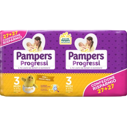 PAMPERS PROGRESSI MIDI PANNOLINO 3 4-9KG 54 PEZZI