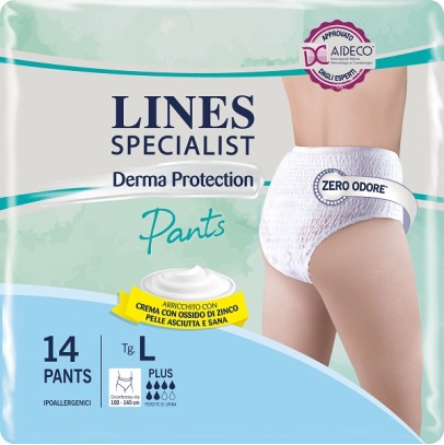 PANNOLONE PER INCONTINENZA LINES SPECIALIST DERMA PANTS PLUSL 14 PEZZI PANNOLONE PER INCONTINENZA LINES SPECIALIST DERMA PANTS PLUSL 14 PEZZI