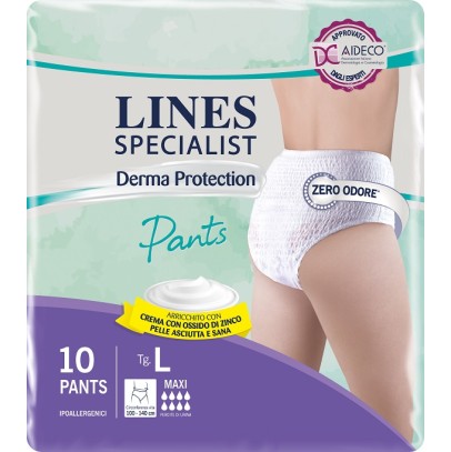 PANNOLONE PER INCONTINENZA LINES SPECIALIST DERMA PANTS MAXIL 10 PEZZI PANNOLONE PER INCONTINENZA LINES SPECIALIST DERMA PANTS MAXIL 10 PEZZI