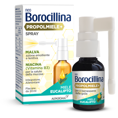 NEOBOROCILLINA PROPOLMIELE+ SPRAY MIELE EUCALIPTO 20 ML NEOBOROCILLINA PROPOLMIELE+ SPRAY MIELE EUCALIPTO 20 ML