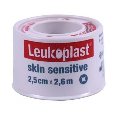 LEUKOPLAST SKIN SENSITIVE CEROTTO SU ROCCHETTO CON MASSA ADESIVA IN SILICONE M2,6 X 2,5CM 12 PEZZI