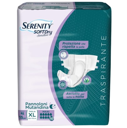 PANNOLONE MUTANDINA SERENITY SD SENSITIVE MAXI XL 15 PEZZI PANNOLONE MUTANDINA SERENITY SD SENSITIVE MAXI XL 15 PEZZI