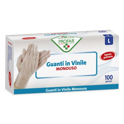 PROFAR GUANTO IN VINILE SENZA POLVERE L 100 PEZZI