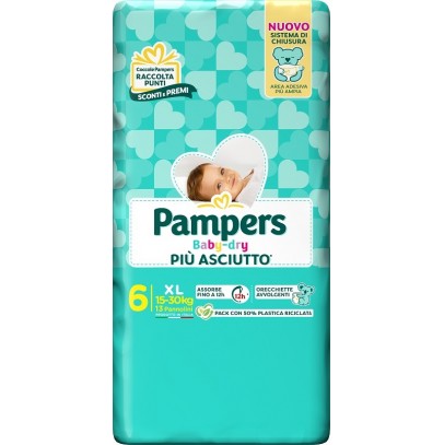 PAMPERS BABY DRY PANNOLINO DOWNCOUNT XL 13 PEZZI