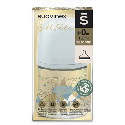 GOLD BIBERON 150 ML SILICONE SX PRO AZZURRO