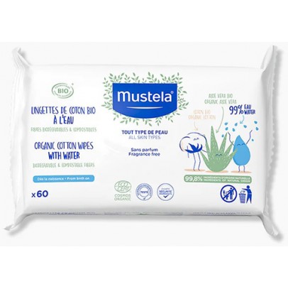 MUSTELA SALVIETTE ACQUA COT BIO 60 PEZZI