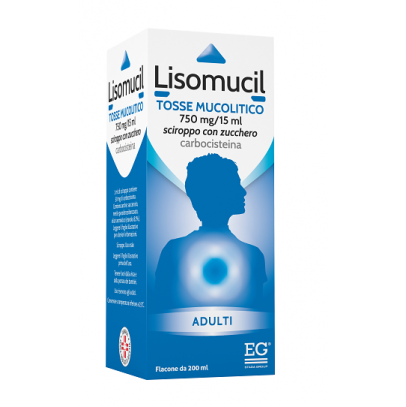 LISOMUCIL TOSSE MUCOLITICO*AD sciroppo 200 ml 5% con zucchero