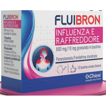 FLUIBRON INFLUENZA E RAFFREDDORE*orale grat 10 bust 600 mg +10 mg